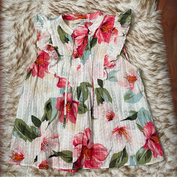 Loft Bouquet Ruffle Shell - Picture 6 of 9